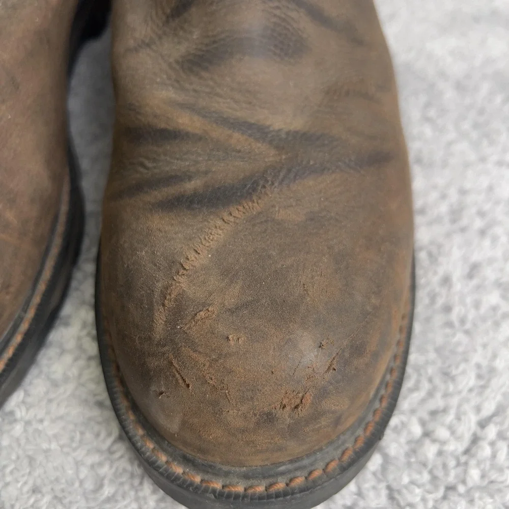 Ariat Boots Mens 14EE Brown Chelsea Steel Toe Waterproof Slip Resistant Work